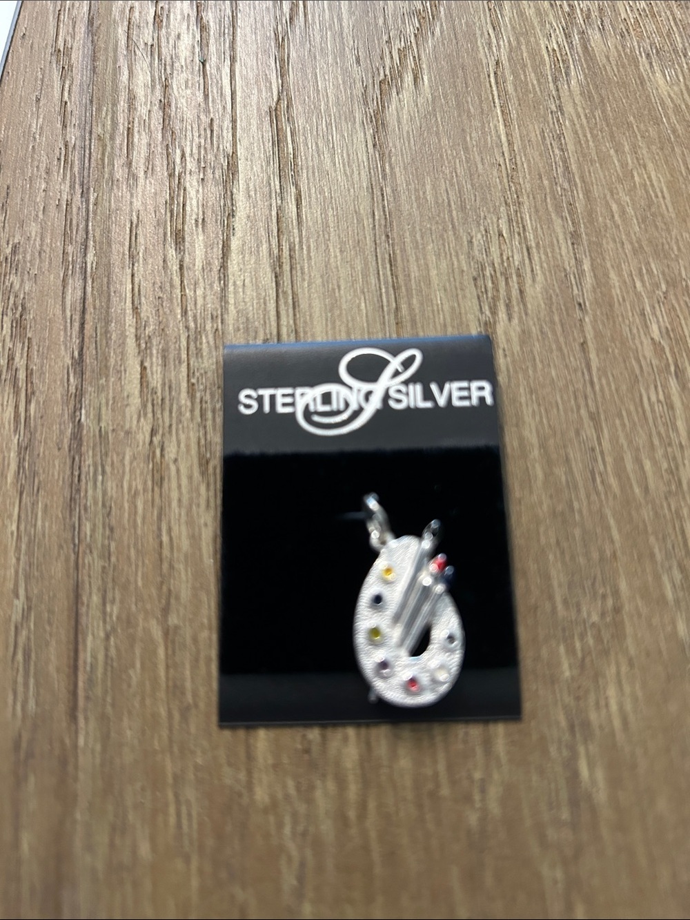 Sterling silver Artist Palette Painting  Charm Pendant, NWT